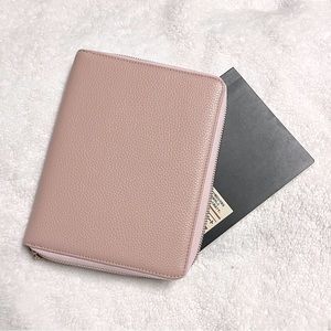 Moterm Zippered Leather Cover for Stalogy B6 Planners - Pebbled Dusty Pink